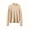 Suéter de Cachemira de Tres Hilos y Cinco Agujas con Cuello Medio Alto Engrosado 2026 Nuevo Estilo Otoño/Invierno para Mujer, Capa Base, Suéter de Punto Trenzado de Estilo Versátil