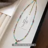Acero de Titanio Dopamina Piedra Natural Colgante Gota de Agua Collar para Mujer Lujo Ligero Nicho Gargantilla Nuevo Estilo Étnico Chino Cadena de Clavícula