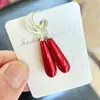Pendientes de Perla con Forma de Gota de Agua de Moda Gancho de Oreja de Plata S925 Pendientes de Perla de Imitación de Concha Pendientes Largos de Gama Alta para Mujeres Aspecto Adelgazante Nuevo Estilo
