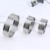 Anillo Redondo Ovalado Perforado de Acero Inoxidable Anillo para Tarta de Frutas Francesa Anillo para Pastel Molde Torre Herramienta para Hornear Postre