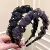 Top de Renda de Alta Qualidade com Lantejoulas Onduladas, Fofo, Denteado, Mola, Crânio Alto, Headwear com Cabeça Enrugada, Presilha de Cabelo Nova