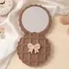 Espejo Cosmético, Espejo Pequeño, Espejo Plegable Mini Portátil de Doble Cara, Espejo Giratorio Redondo de Plástico para Estudiante