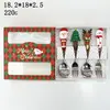 Colher de Natal Transfronteiriça Talheres Criativos Boneca Colher de Sobremesa Garfo Desenho Animado Árvore de Natal Colher Garfo Conjunto Caixa de Presente