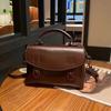 Couro Bovino de Camada Superior Tanning Vegetal Carteiro Leve Versátil Couro Macio Quadrada Casual Bolsa Cambridge Transversal de Ombro Bolsa Feminina