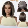 Peluca Completa de Seda Importada Mono Se Puede Peinar Libremente, Peluca Bob Gris Natural Realista en Degradado para Mujeres Cobertura Completa de Cabeza