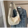 Moda Nueva Otoño e Invierno 2025 Bolsa Tipo Dumpling de Gran Capacidad con Compartimento, Color Sólido con Textura, para Viajes y Uso Diario, Bolso de Hombro Único