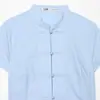 2026 Verão Novo Produto Moda de Rua Feminina Europeia e Americana Camisa de Popeline de Manga Curta com Embelezamento de Nó de Corda W019 1924