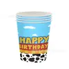 Decoración de Fiesta de Cumpleaños Infantil Temática de Toy Story de Dibujos Animados Nueva Transfronteriza Set de Platos de Papel y Suministros para Arreglos