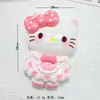Acessório de resina de gato rosa grande em desenho animado, acessório de cabelo DIY com cola creme, chaveiro de geladeira, material para sapato com furo