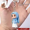 Novo pingente de chaveiro acrílico plano 2D transfronteiriço para meninas, adequado para mochilas, telefones, bolsas de academia e malas