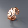 Anillo Hueco de Estrella Luna Estilo Coreano para Mujer Dulce Creativo Combinable Cadena Corte Cruzado Gladiousness Anillo de Dedo