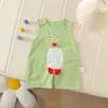 Mono de verano para bebés y niños pequeños, tejido liso, sin mangas, con hombros anchos, transpirable y absorbente del sudor.