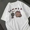 Camiseta de Manga Corta de Dibujos Animados 2026 Nuevo Estilo Diseño Oversize Estilo Americano de Nicho Top Holgado y Versátil de Media Manga Ins