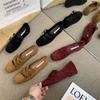 Sapatilhas de Bico Quadrado com Laço Duplo para Mulheres, Tamanho Pequeno 2026 Sapatos Mary Jane Retrô, Sapatos de Vovó Slip-On Versáteis