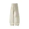 Calça Scimitar Preguiçosa Estilo Retro Americano Old Money Masculina Outono/Inverno Linho Imitação Veludo Plus Engrossado Caimento Largo Casual Longa