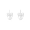 Pendientes de plata de ley S925 para mujer, estilo coreano, con diseño de lujo, con lazo simple y perlas, INS Niche, 756