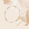 Latón baño de oro real Cruz europea y americana moda popular pulsera de cuentas de perlas de agua dulce naturales de lujo para mujer