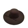 Chapéu de Pescador Preto para Mulheres Outono e Inverno Coreano All-match Gravata Borboleta Top Hat Chapéu de Lã de Lã de Aba Grande para Mulheres Vintage
