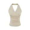 Nuevo Estilo Sexy de Verano 2026 Top sin Mangas con Escote en V y Tirantes Halter Pantalones Falda Adelgazantes que se Ajustan a las Caderas Conjunto de Dos Piezas Adelgazante para Mujer
