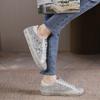 Plantillas Desodorantes de Cuero Genuino, Tenis con Lentejuelas, Estilo Callejero Harajuku, Zapatos Blancos Casuales con Patrón de Estrellas, Estilo Pareja, Zapatos de Estudiante Talla Grande con Forro de Felpa