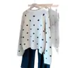 Cardigan Jacket de Tricô Moda Bolinhas Macio Grudento Estilo Coco Chanel Solto Estilo Coreano 2026 Primavera/Outono Nova Roupa Feminina Suéter Cardigan