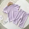 Comercio Electrónico Transfronterizo Más Vendido Ropa Infantil Bebé Verano Estilo Coreano Nuevo Conjunto de Manga Corta y Pantalón Largo Niños y Niñas Ropa Infantil Ropa de Casa