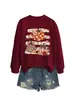 Amazon eBay site independente moda casual feminina três flores abóbora outono e inverno gola redonda manga longa moletom camisa base