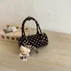 Bolso Cilíndrico de Lunares Estilo Coreano para Mujer Dulce Fresco Chica Picante Nicho Bolso de Mano Retro Boston Hombro Cruzado