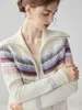 Suéter Fair Isle para mujer, nueva colección otoño/invierno 2026, cárdigan de punto de cachemira, top suéter de punto jacquard de corte holgado