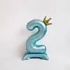 Nuevo globo digital rosa de pie de 42 pulgadas con corona para decoración de fiesta de cumpleaños infantil