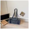 Bolso de Mezclilla Retro Estilo Harajuku Japonés para Mujer, Bolso Tipo Almohada de Gran Capacidad Nuevo, Bolso Cruzado Casual Ligero, Bolso para Clase