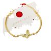 Pulseira Feminina de Luxo Leve com Design de Nicho, Borboleta a Laser, Latão Banhado a Ouro, Pulseira Simples que Combina com Tudo, Atacado