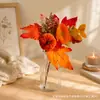 Estacas de Folha de Bordo e Abóbora, Decorações para Festival da Colheita de Outono, Galhos de Flores para Decoração de Casa de Halloween, Enfeites para Buquê de Ação de Graças