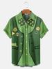 Camisa 3D masculina transfronteiriça série de cartas de estação independente impressão digital 3D camisa havaiana fabricantes de origem masculina