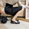 Zapatos de ballet nuevos 2024 con aumento de altura interior pequeño, con hebilla, punta cuadrada, retro, boca baja, versátiles, Mary Jane, sencillos