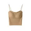 Camisole Nude Fixa de Peça Única com Bojo Sem Alça Verão 8851 Simples Bonito Costas Roupa Íntima Regata para Meninas