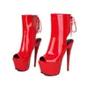 Sandálias femininas de verão com peep toe, plataforma impermeável, salto ultra alto, zíper lateral, salto fino, estilo europeu e americano