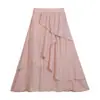 Design Estiloso da Feiyuan, Saia Versátil de Cor Sólida da Moda em Linha A para Mulheres, Nova Saia Leve e Respirável de Verão para o Dia a Dia
