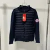 Ganso Transfronterizo Nuevo Clásico Emblema de Círculo Rojo Parche de Punto Cuello Alto Cremallera Chaqueta de Algodón Urbana Ligera Exterior