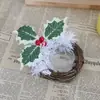 Novas Bagas Decorativas de Natal da Amazonia Varas de Grama Folha de Pinheiro Anel de Cipó de Terra Anel de Rattan Europeu e Americano Pastoral Castiçal Guirlanda
