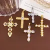 Colgante Transfronterizo Estilo Europeo y Americano Ins Moda Accesorios de Joyería DIY Zirconia Colorida Microincrustada Accesorios de Cruz Geométrica para Mujeres