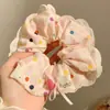 Scrunchie Floral Doce Estilo Coreano com Laço para Mulheres, Novo Elástico de Renda para Cabelo 2026, Acessório de Cabelo para Meninas