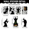 Pegatinas Estáticas de Halloween al por Mayor Silueta Bruja Fantasma Calabaza Pegatinas de Pared Decoración Sala de Estar Pared de Cristal Pegatinas para Ventana