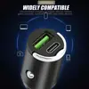 Novo Carregador de Carro Mini PD30W de Liga de Alumínio Transfronteiriço com Anel de Puxar 100W Carregador de Carro Acendedor de Cigarros