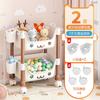 Rack de armazenamento de brinquedos para lanches infantis Estante móvel com prateleira de armazenamento com rodas Sala de estar multicamadas doméstica Cozinha Quarto Acabamento