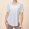 Ropa de Yoga Deportiva de Manga Corta para Mujer Primavera y Verano Holgada Fitness Running Secado Rápido Camiseta de Manga Corta Traje Transpirable de Pilates