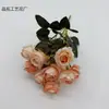 Buquê artificial pequeno de 10 cabeças de rosas em cores de outono, 5 ramos, 10 cabeças, para decoração de casamento, flores artificiais, decoração de casa, atacado para comércio exterior