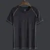 Camiseta de Verano de Secado Rápido Ropa de Secado Rápido para Hombre Manga Corta Deportiva Verano Camiseta Delgada Ropa de Secado Rápido Holgada Seda de Hielo Transpirable Manga Corta