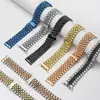 Adecuado para Apple Watch, acero inoxidable macizo, cierre de mariposa, correa de metal de cinco eslabones para reloj de negocios