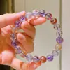 Pulsera Básica de Amatista Morada Natural de 9-10 mm
